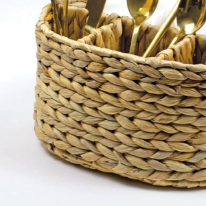 ตะกร้าใส่ช้อนส้อมทำจากผักตบชวา งานสานมือ สำหรับจัดระเบียบอุปกรณ์บนโต๊ะอาหาร เป็นมิตรกับสิ่งแวดล้อม เหมาะสำหรับห้องครัวและโต๊ะอาหาร - Product Image 5