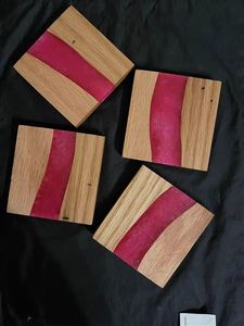 Incroyable design Offre Spéciale carré rond design tasse à thé et café sous-verre en résine de bois avec support fabricant d'ensemble - Product Image 2