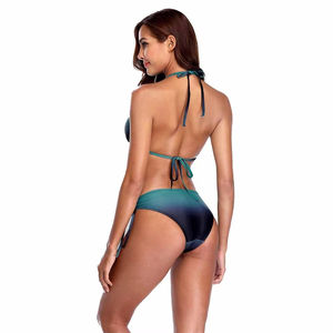 Ensembles de plage OEM en gros pour femmes, 2 pièces, taille basse élastique, polyester/nylon imprimé, durables, séchage rapide, respirants, sexy - Product Image 5