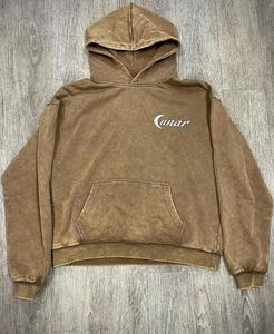 Sweat à capuche pour homme 100% coton prélavé Vintage à l'acide Pull zippé lourd Y2K avec fermeture éclair Logo personnalisé Streetwear Impression 3D - Product Image 2