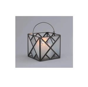 Metal <b>Lantern</b> for Candle Holder <b>Tealight</b> with Glass for Tabletop Home Indoor Outdoor Garden Floor Wedding Set of 2 Pcs Iron - Product Image 3