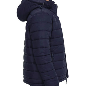 Chaqueta acolchada con cremallera frontal y cuello con capucha para hombre, chaqueta de estilo informal para hombre, productos ligeros, chaqueta acolchada de longitud Regular para hombre - Product Image 4