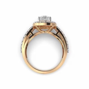 Bague Halo en diamant de laboratoire de taille ronde Bague de fiançailles ronde en or blanc 14 carats HPHT écologique - Product Image 4