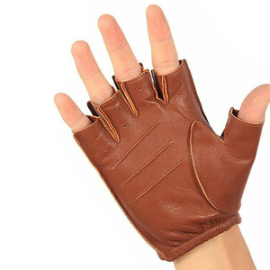 Gants de conduite pour hommes en cuir, gants de conduite sans doigts, gants de course en cuir, gants de sport personnalisés - Product Image 1