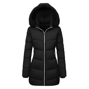 Chaqueta Acolchada Impermeable con Capucha, Corte Ajustado, Cinturón en la Cintura, Logotipo Personalizado, Abrigo Acolchado - Product Image 3