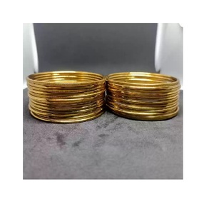 High Quality Brass Bangle Hot Sale 7 Stacked 14k <b>Gold</b> Bangle <b>Bracelets</b> for Women and Handmade Shinny Polished - Product Image 5