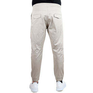 Pantalones italianos de algodón estilo Etiqueta Privada cintura elástica coulisse elástico en la parte inferior 98% algodón 2% EA - Product Image 2
