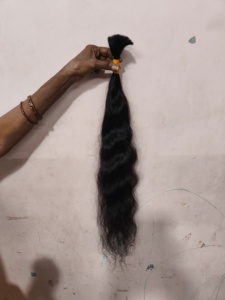 100% cheveux humains bruts vierges en vrac 12A indien naturel vague trame profonde couleur naturelle pure corps droit style du vendeur - Product Image 3