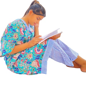 Robes de nuit et de plage pour femmes, caftan court, costume de Kimono, imprimé indien, nouvelle collection - Product Image 1