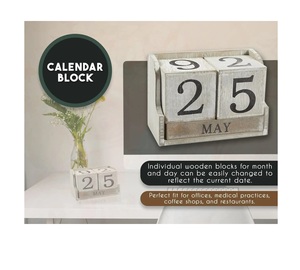 Calendario perpetuo de madera rústica para sala de estar, estudio, decoración de dormitorio - Product Image 2