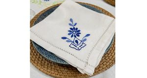 Digital Ultra Soft Trendy Embroidered Customized Color 100% Linen Waterproof Disposable <b>Square</b> Outdoor Unique Party Wedding - Product Image 1