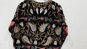 Indien court doux manteau coton velours Suzani broderie florale veste vêtements d'hiver veste manteau Floral femmes manteau - Product Image 3