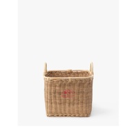 Panier de rangement en jonc de mer et rotin pour vêtements et couvertures, panier artisanal en jacinthe d'eau