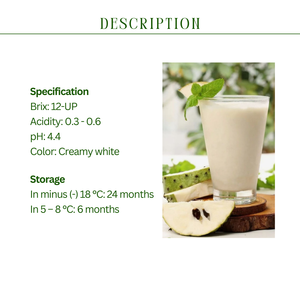 Kim Minh International Sugar-Free Frozen Soursop/Guanabana Puree in Bulk Packaging Vietnam's <b>Fruit</b> & <b>Vegetable</b> <b>Juice</b> - Product Image 4