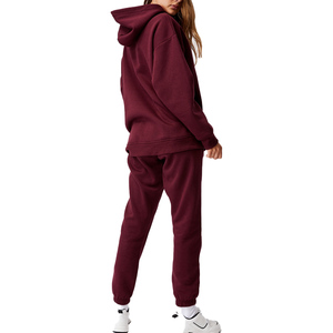 เสื้อฮู้ดดี้ผู้หญิงแบบปรับแต่งได้ ทรงหลวม แขนยาว สีพื้น สตรีทแวร์ ผ้าฝ้ายระบายอากาศ ซักแบบสโตนวอช - Product Image 5