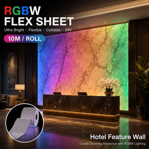 Feuille LED CE/ROHS RGBW 24V 1296 LED découpable 4 LED/section RA>80 Panneau LED flexible pour rétroéclairage de marbre et pierre Garantie 5 ans - Product Image 5