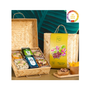 Handmade Bamboo and Rattan Storage <b>Basket</b> with Hollow Out Design for Wedding Party and <b>Gift</b> Packaging - Product Image 5