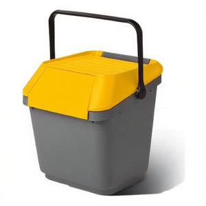 EASYMAX Yellow Waste <b>Bin</b> 45Lt Polypropylene With <b>Lid</b> For Outdoor Use - Product Image 2