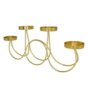 เชิงเทียนโรแมนติกทันสมัยสำหรับงานแต่งงาน เชิงเทียนตกแต่งแบบตั้งพื้น  ภาชนะใส่เทียนโลหะดีไซน์ไม่ซ้ำใครสำหรับตกแต่งบ้าน - Product Image 3