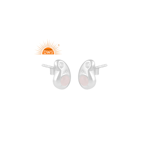 Best Selling <b>Fine</b> Sterling Silver Natural White Moon Stone Gemstone <b>Stud</b> <b>Earring</b> Custom Jewelry Manufacturer - Product Image 1