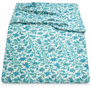 Vestido de Algodón Peinado 100% Orgánico, Ecológico, Ligero, con Estampado Floral Verde, Hecho a Mano en India, para Niñas y Niños - Product Image 1