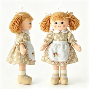 customized Soft Fabric Girl Plush Ornament,Mini Hanging Blonde Pigtail Rag <b>Doll</b>,Floral Dress Apron Cloth <b>Doll</b> Pendant - Product Image 5