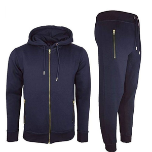 คุณภาพสูงยอดนิยมบุรุษผอมชุดสูทผู้ชายชุดกีฬา Navy jogging ชุด - Product Image 1