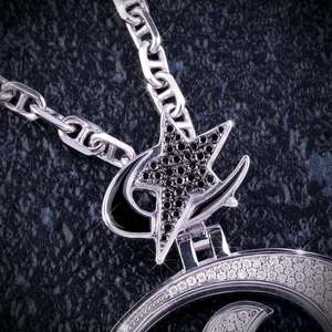 Bijoux de rappeur, pendentif personnalisé avec lettre, argent sterling 925, diamant moissanite, or rose bicolore avec fermoir en forme de cœur - Product Image 5