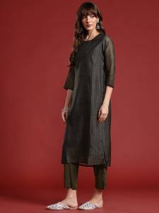 <b>women</b> <b>Women</b> Ethnic Motifs Printed Regular viscose rayon Kurta with <b>Trousers</b> & With Dupatta indian pakistan salwar kameez - Product Image 3