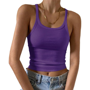 Top de verano 2025 para mujer, camisetas sin mangas de alta calidad, chaleco transpirable personalizado con cuello redondo para mujer, camiseta sin mangas para entrenamiento de gimnasia que absorbe el sudor - Product Image 1
