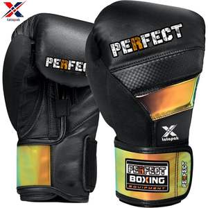 Gants de boxe en cuir professionnels de haute qualité fermeture à boucle à crochet réglable évacuation de l'humidité pour l'entraînement de soutien du poignet adulte - Product Image 2