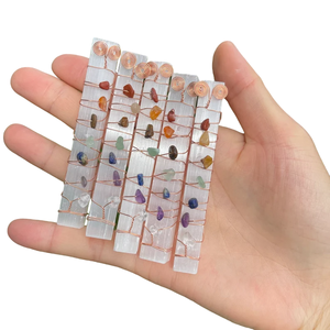 Gemstone Selenite Seven Chakra Stick Charging Plate Orgone From Amayra <b>Crystals</b> Exports Wholesale Selenite <b>Coasters</b> From India - Product Image 2