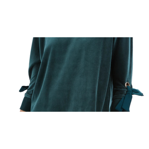 Maglia in maglia di velluto con maniche annodate da donna Charter Club, verde scuro, taglia media - Product Image 3