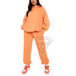 Chándales de Forro Polar de Invierno de Tela Premium al por Mayor, Lavado Ácido, Logotipo Personalizado, 100% Algodón, Chándal Informal Grueso para Mujer, Color Sólido - Product Image 1