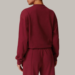 Sudaderas de Cuello Redondo para Mujer Talla Grande, 83% Algodón, 17% Poliéster, Lisas, Casuales, Deportivas, para Fitness - Product Image 5