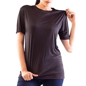 Camiseta de alta calidad personalizada al por mayor 100% algodón bajo MOQ Impresión de logotipo para mujer Material de poliéster de estilo Formal - Product Image 1