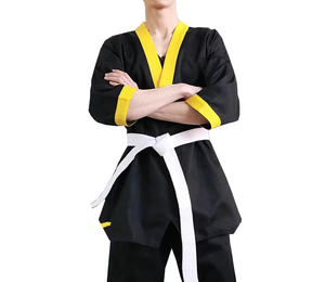 Peso ligero transpirable 100% algodón Taekwondo Dobok diseño de tela elástica de alto nivel Jiu Jitsu Kimono trajes para durabilidad - Product Image 1