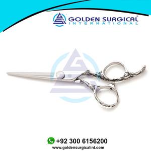 Ciseaux de barbier en acier inoxydable, super coupe, manche élégant, motif floral, meilleure qualité, prix d'usine - Product Image 6