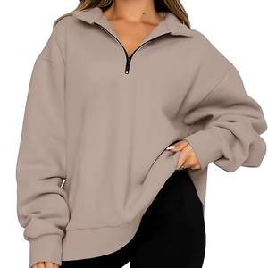 Custom Womens <b>Oversized</b> Sweatshirts Fall Fashion Hoodies Half Zip Pullover Long Sleeve <b>Hoodie</b> - Product Image 1