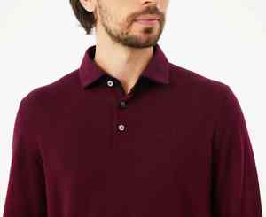custom New Design Merino Wool Cashmere Men's Polo Neck <b>Sweater</b> Custom Logo Long Sleeve Polo <b>Shirt</b> - Product Image 5