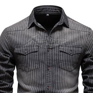 เสื้อยืดผ้าฝ้าย100% สำหรับผู้ชายเสื้อยีนส์สไตล์ใหม่สำหรับสวมใส่ลำลองทรงสลิมฟิตสำหรับฤดูร้อน - Product Image 3