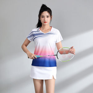 Meilleures ventes Ensemble d'uniformes de tennis pour filles Nouveau design Maillot respirant à manches courtes avec logo sur le devant Uniformes - Product Image 4