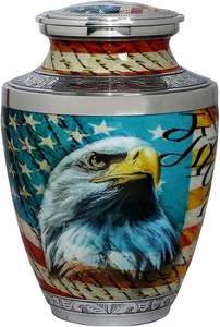 Vétéran drapeau américain urnes de crémation pour cendres adulte homme/femme-urnes décoratives pour policiers, pompiers, marine, marine - Product Image 6