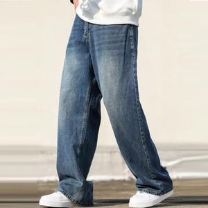 Pantalon en jean décontracté pour homme, style nouveau, taille mi-haute, surdimensionné, respirant, taille élastique, service OEM - Product Image 2