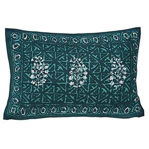 Sábana Individual Verde Mar 100% Algodón, 1 Funda de Almohada, 180 Hilos, Motivos Étnicos, Tamaño King, Sábanas Cosidas a Mano para Uso Doméstico (BSB1122) - Product Image 2