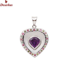 CUSTOM OEM fine jewelry vintage <b>women</b> 925 sterling <b>silver</b> Cubic Zirconia stone heart pendant necklaces - Product Image 5