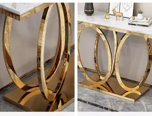Luxury Design Iron <b>Console</b> <b>Table</b> Gold Finish Frame With Glass Top Hot Design <b>Console</b> <b>Table</b> Top <b>Sale</b> Furniture <b>for</b> Home. - Product Image 4