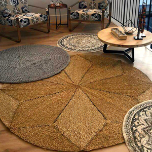 Vente en gros Grand tapis de luxe en jonc de mer Nouveau design Tapis moelleux tissé à plat pour salon chambre utilisation extérieure Style porte - Product Image 6