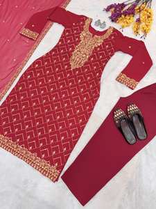 ชุดเสื้อคลุมขนสัตว์เทียมดีไซน์เนอร์ พร้อมกางเกงและผ้าคลุมไหล่ ปักลายสวยงาม สำหรับงานปาร์ตี้ - Product Image 3