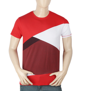 เสื้อยืดคอกลมสั่งทำยอดนิยม ระบายอากาศได้ดี สีขาวแดง ผ้าคอตตอนอ็อกซ์ฟอร์ด 100% น้ำหนัก 300 กรัม แห้งเร็ว เป็นมิตรกับสิ่งแวดล้อม เสื้อลำลองสำหรับผู้ชาย - Product Image 1